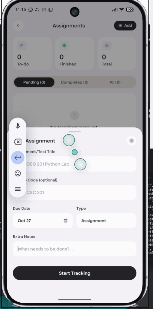 Tutorym Mobile App Screen